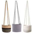 Cache-pots suspendu en toile de jute style scandinave
