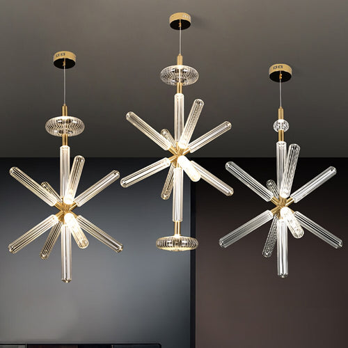 Suspension moderne LED avec différentes formes en verre Florina