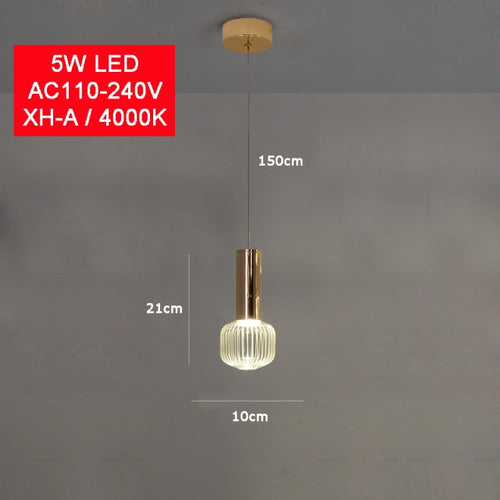 Suspension moderne LED avec différentes formes en verre Florina