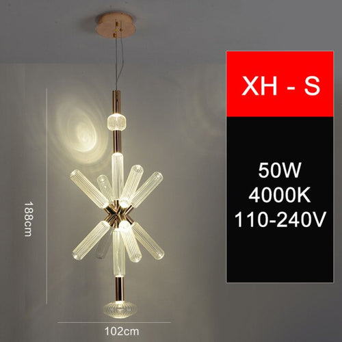 Suspension moderne LED avec différentes formes en verre Florina