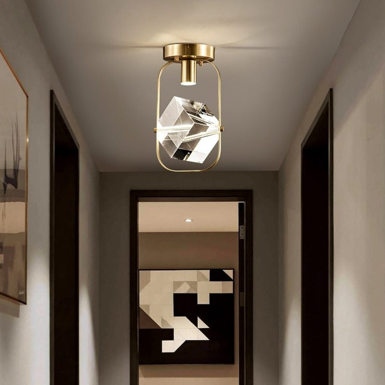Plafonnier moderne LED avec cristal carré Sollya - vue 5 sur 8