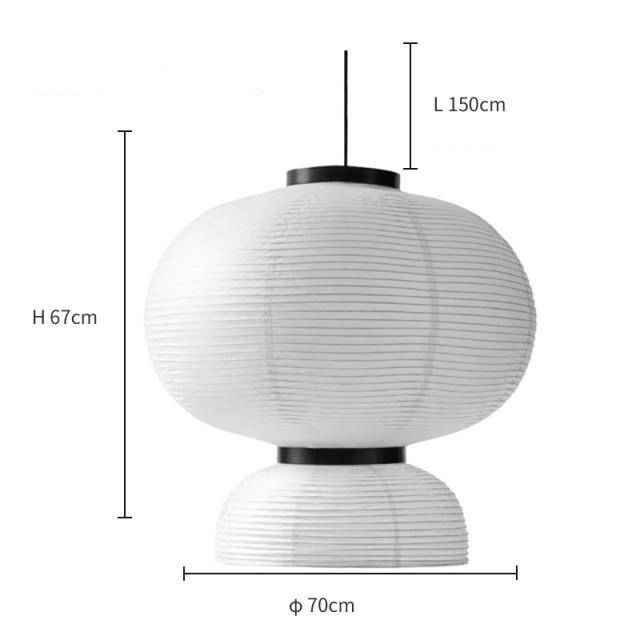 Suspension rétro LED en papier de riz blanc style Danish - vue 8 sur 8