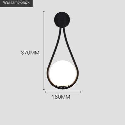 Applique murale design à LED dorée avec boule en verre blanc Shadow