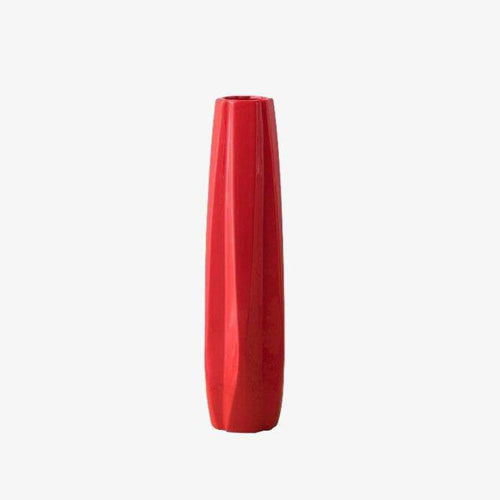 Vase design en céramique colorée style géométrique