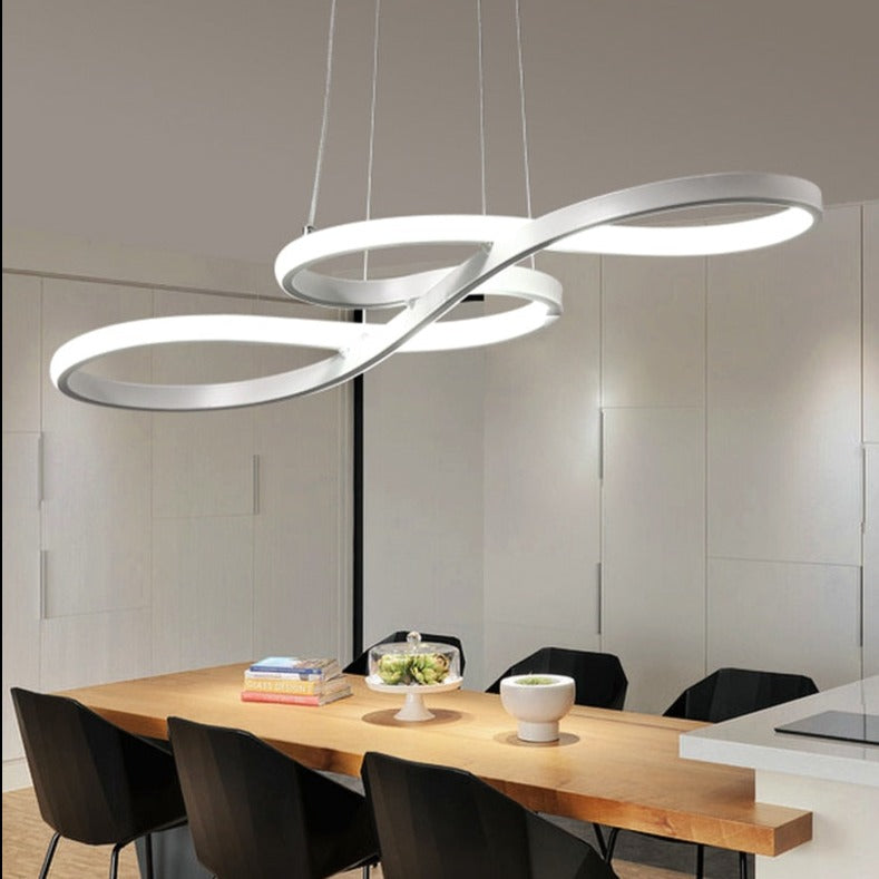 Lustre moderne avec deux symboles d'infini métalliques Kemena - vue 7 sur 11