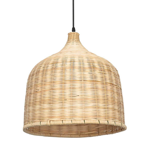 Suspension en rotin LED avec abat-jour arrondi Hang