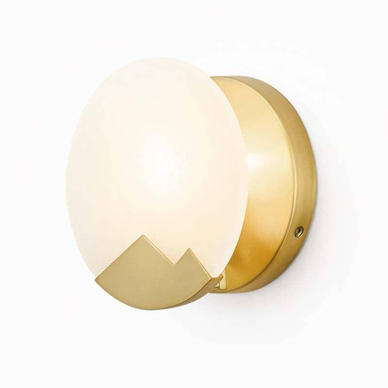 Applique murale design LED avec disque de marbre et métal doré - vue 7 sur 7