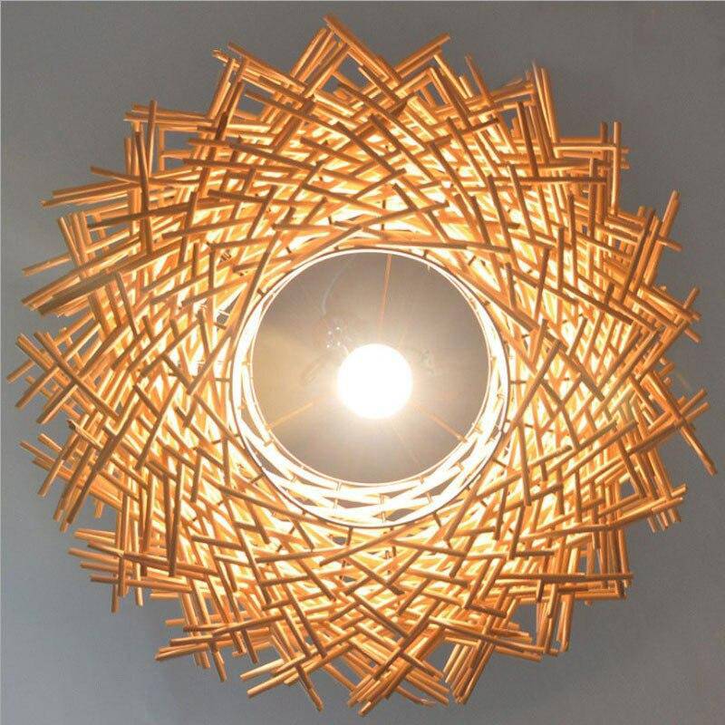 Suspension design en forme de nid d'oiseaux Rattan
