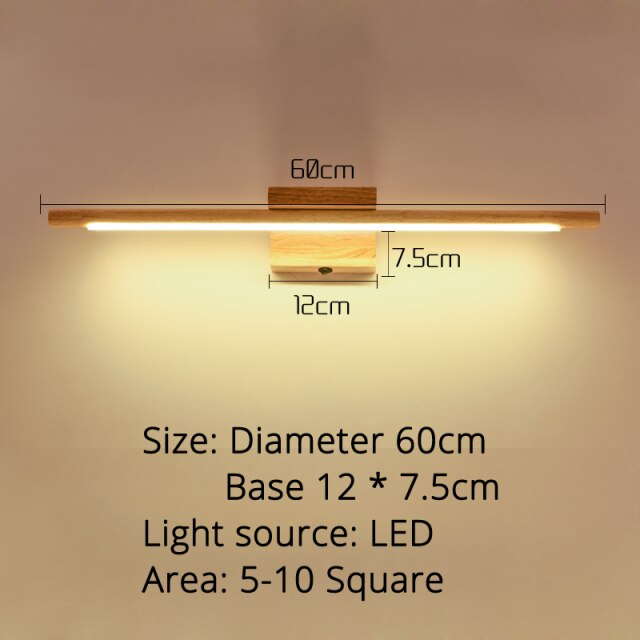 Applique murale scandinave LED en bois pour mirroir Aroa - vue 4 sur 4