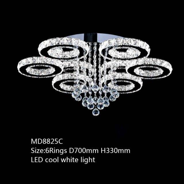 Lustre en cristal de verre à LED Luxe - vue 9 sur 11