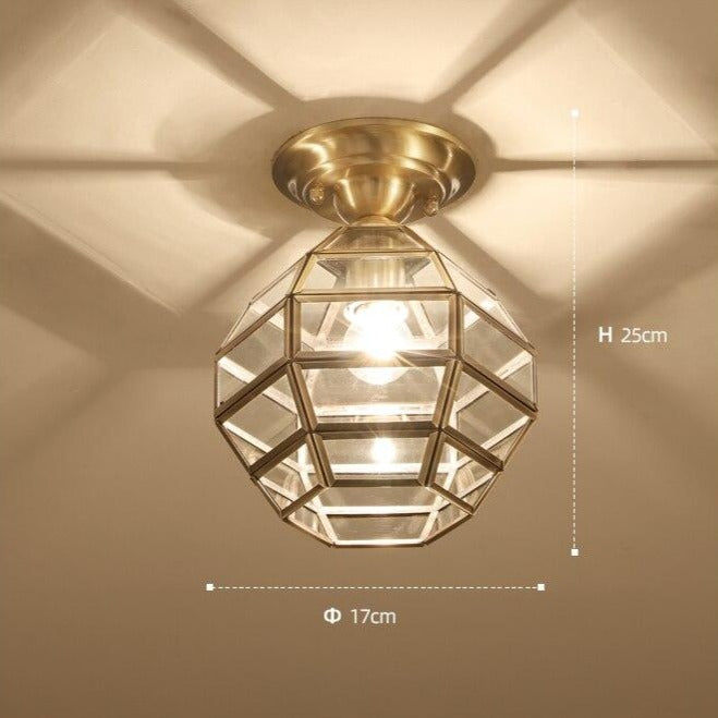 Plafonnier moderne en cuivre et verre Loxia - vue 8 sur 7