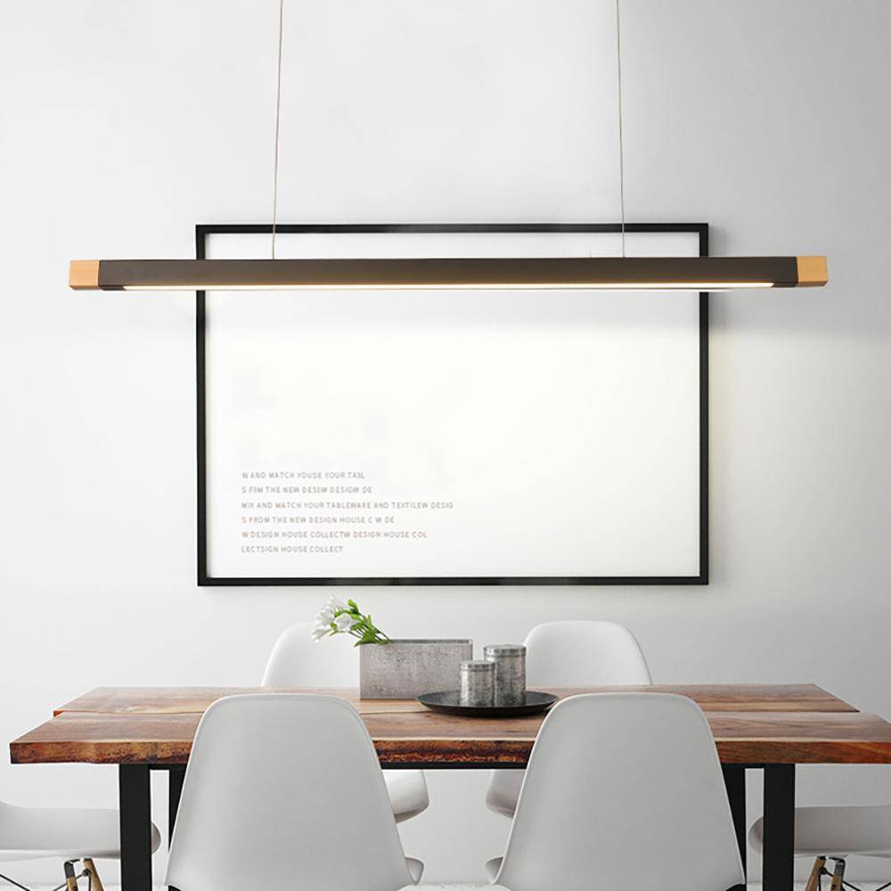 Suspension design à LED allongé en métal noir Light - vue 7 sur 8
