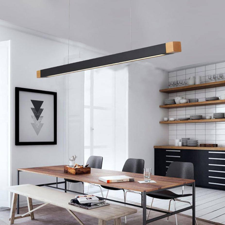 Suspension design à LED allongé en métal noir Light - vue 4 sur 8