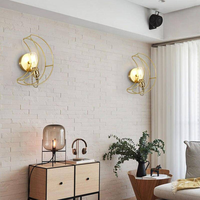Applique murale design LED en métal doré style Galaxie