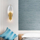 Applique murale design à LED avec tuile en métal et tube doré
