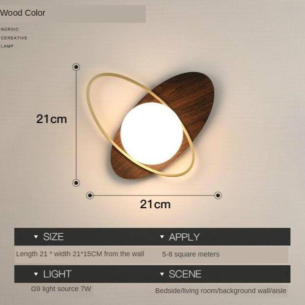 Applique murale à LED design avec socle arrondi et anneau doré Shadow - vue 6 sur 7