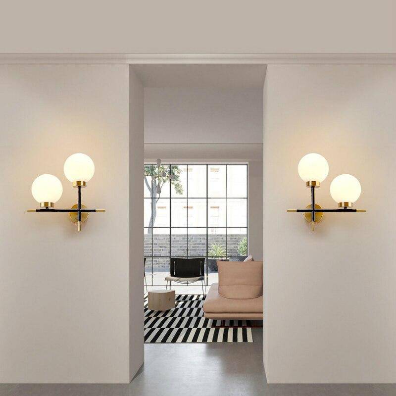 Applique murale design LED dorée avec boule en verre Wall - vue 5 sur 9