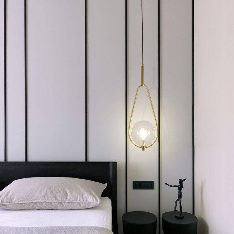 Suspension design LED avec boule en verre et métal Loft - vue 5 sur 7