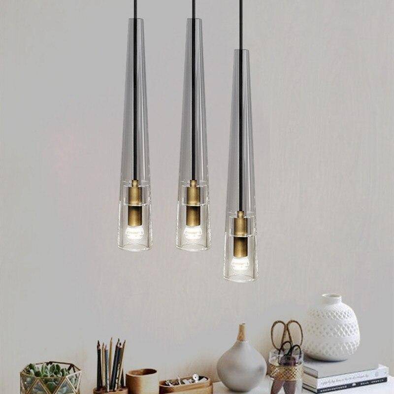 Suspension design LED allongée en verre Shadow - vue 4 sur 5