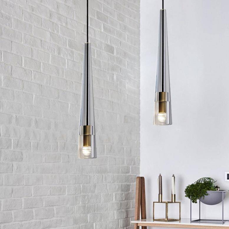 Suspension design LED allongée en verre Shadow - vue 3 sur 5