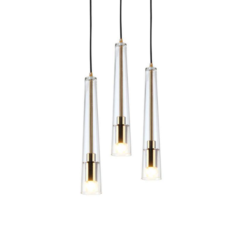 Suspension design LED allongée en verre Shadow - vue 5 sur 5