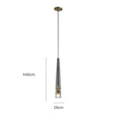 Suspension design LED allongée en verre Shadow