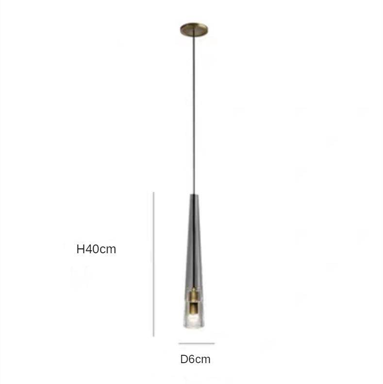 Suspension design LED allongée en verre Shadow - vue 6 sur 5