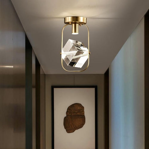 Plafonnier moderne LED avec cristal carré Sollya