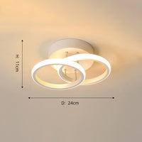 Plafonnier moderne LED avec anneaux croisés en métal Dunkian