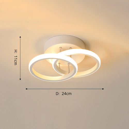 Plafonnier moderne LED avec anneaux croisés en métal Dunkian