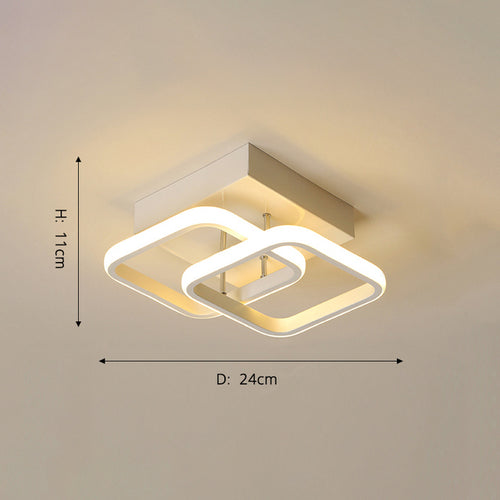 Plafonnier moderne LED avec carrés arrondis croisés Doha