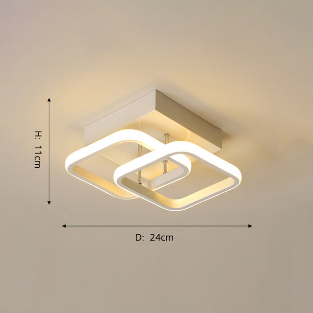 Plafonnier moderne LED avec carrés arrondis croisés Doha - vue 5 sur 5