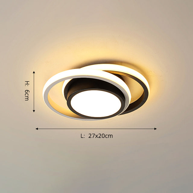 Plafonnier moderne LED anneaux ou rectangles bicolores Denver - vue 5 sur 5