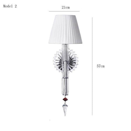 Applique murale design à LED avec abat-jour rétro et verre cristal Luxury
