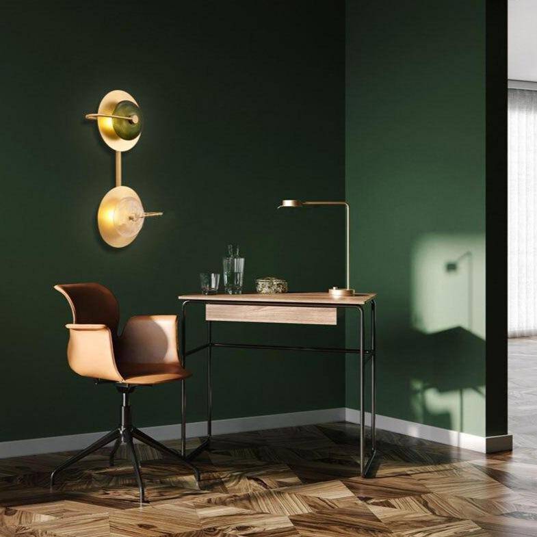 Applique murale design à LED avec disque et verre cristal Hôtel - vue 2 sur 8