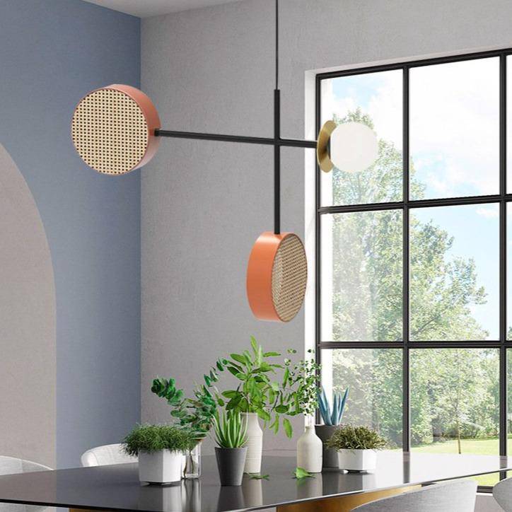 Suspension design à LED avec abat-jour disque en métal coloré - vue 4 sur 15