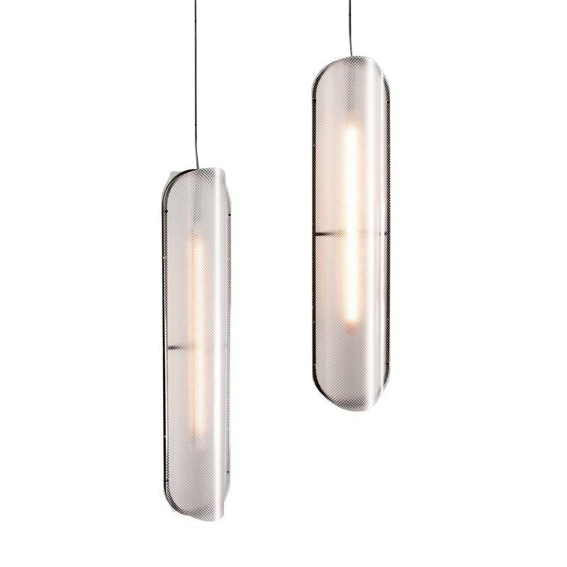 Suspension design à LED en verre aux formes arrondies style rétro - vue 5 sur 7