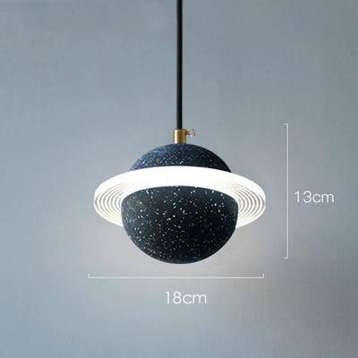 Suspension design à LED en ciment coloré style Creative - vue 12 sur 20