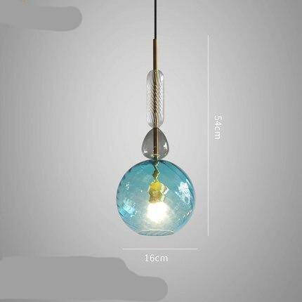 Suspension design à LED avec abat-jour en verre coloré style brossé Coffee - vue 8 sur 11