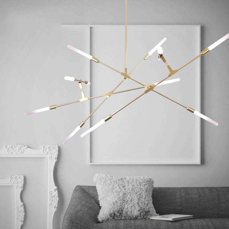 Lustre design à LED aux branches dorées Luxury - vue 3 sur 2