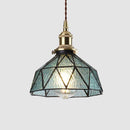 Suspension design à LED avec abat-jour en verre coloré rétro Loft