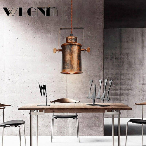 Suspension design à LED avec abat-jour en métal rouillé