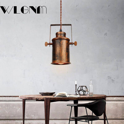 Suspension design à LED avec abat-jour en métal rouillé