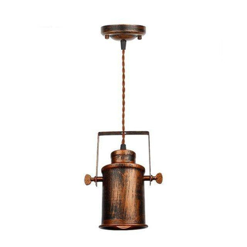 Suspension design à LED avec abat-jour en métal rouillé