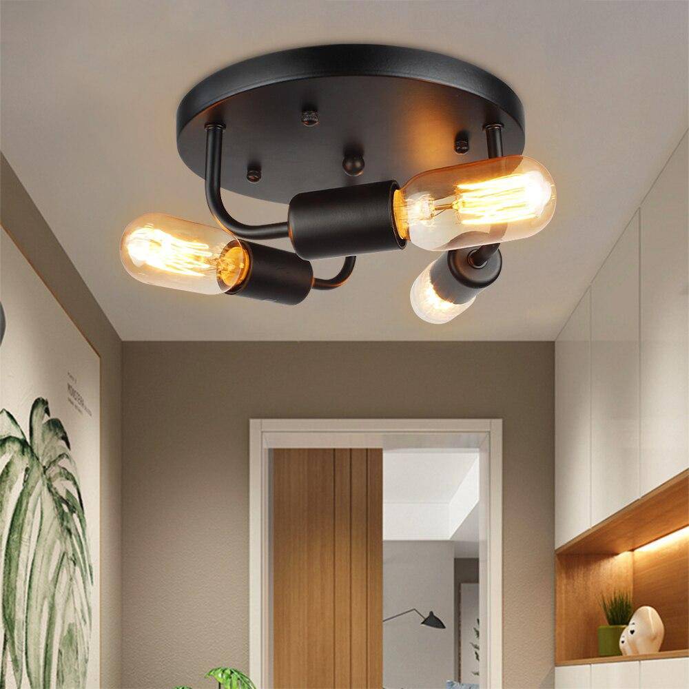 Plafonnier moderne à LED en métal avec plusieurs ampoules Edison - vue 3 sur 4