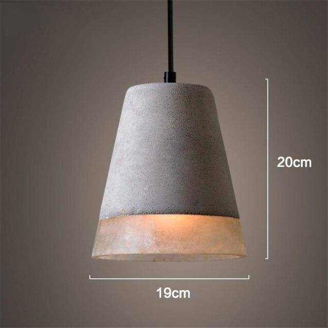 Suspension design à LED en ciment gris avec abat-jour arrondi Loft - vue 5 sur 7