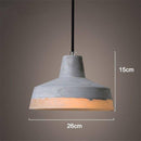 Suspension design à LED en ciment gris avec abat-jour arrondi Loft