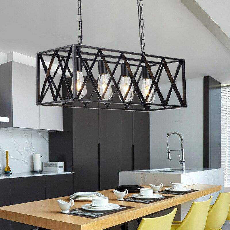 Suspension design à LED cage en métal style industrielle Loft - vue 3 sur 4