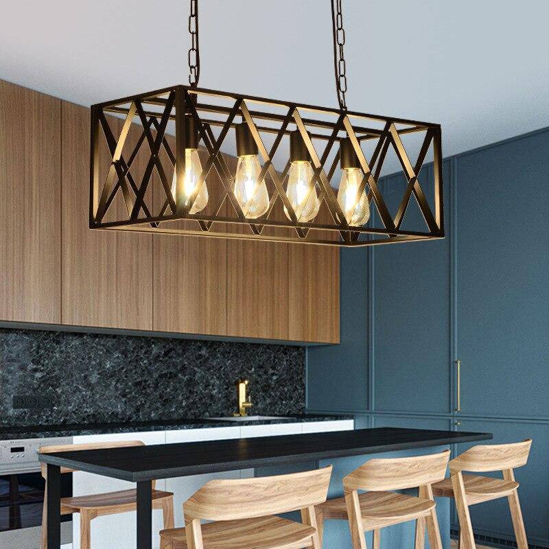 Suspension design à LED cage en métal style industrielle Loft - vue 2 sur 4