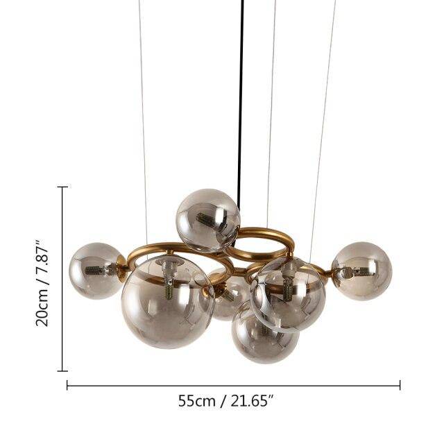 Lustre design à LED avec plusieurs boules en verre Dining Hang - vue 5 sur 5